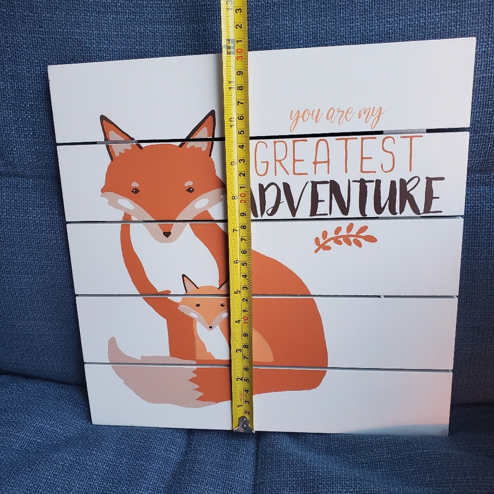 You Are My Greatest Adventure Fox And Baby White Wood Wall Decor Nursery… - Picture 5 of 6